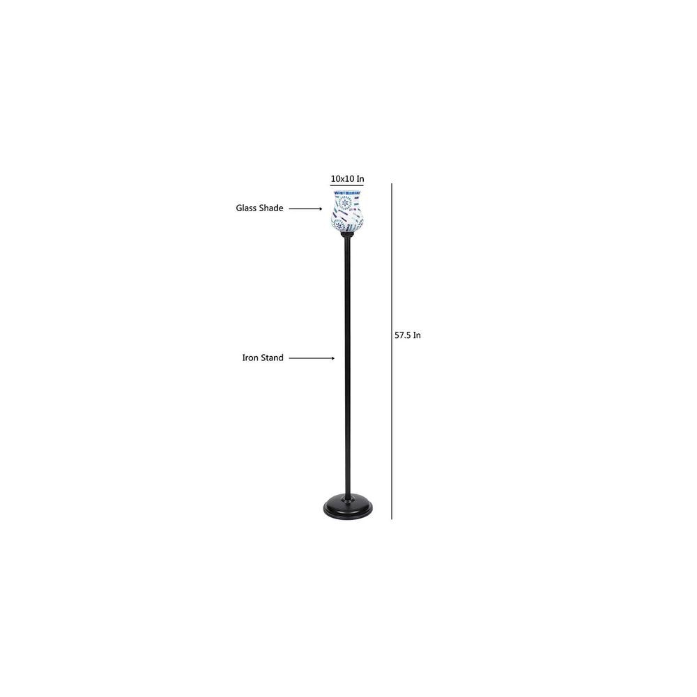 Cyrus Black Glass Shade Floor Lamp