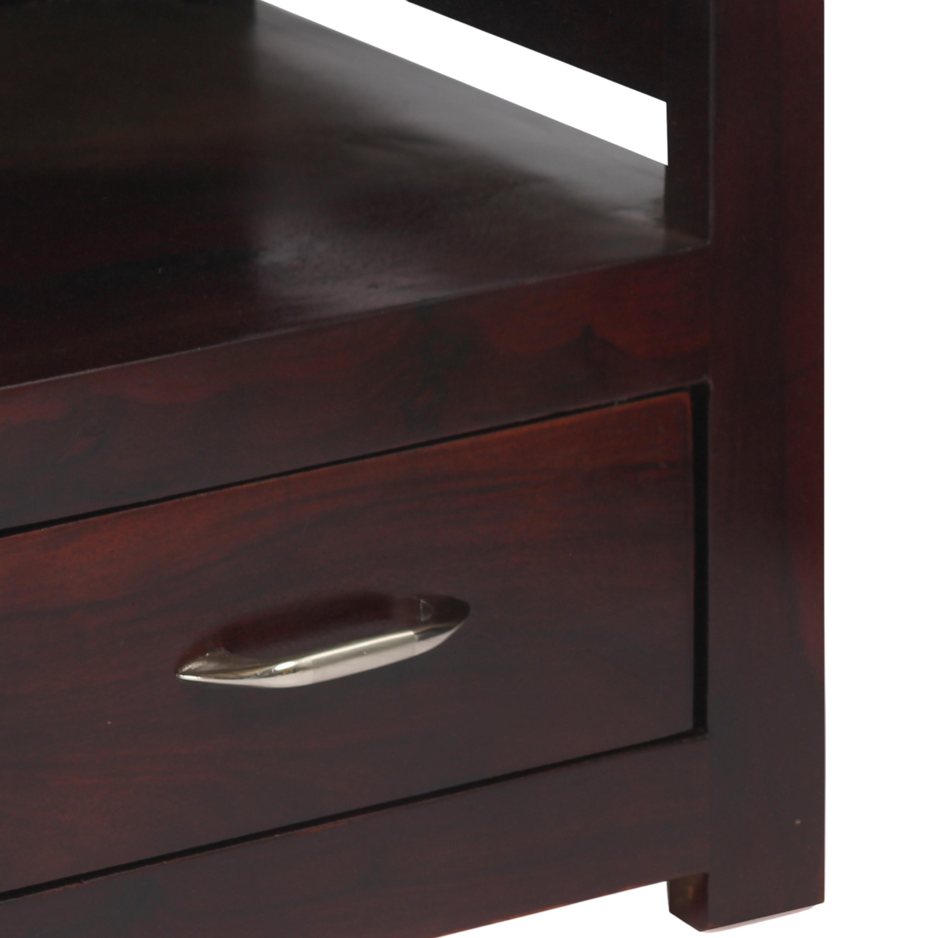 Allen Sheesham Wood Console Table in Dark Walnut Finish