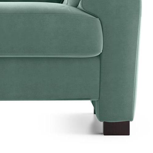 Farina Luxe 3 Seater Fabric Sofa in Dusty Turquoise Velvet Colour