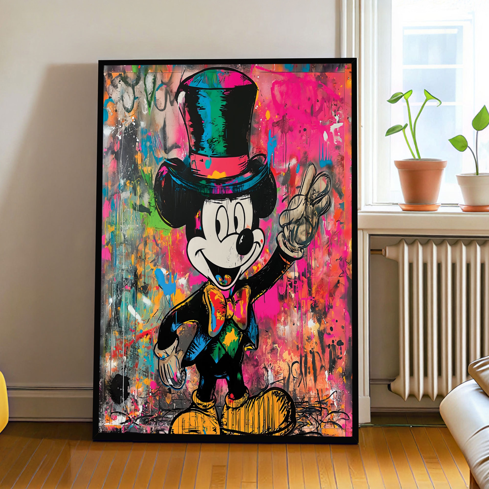 The Castle Decor Classic Cartoon Pop Art Wall Art Framed Painting 20x30 Inch - The Castle Decor