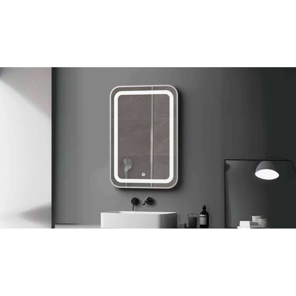 Aluminium LED Rectangular Decorative wall mirror by elegant arts and frames (Mirror size 600X900 mm)