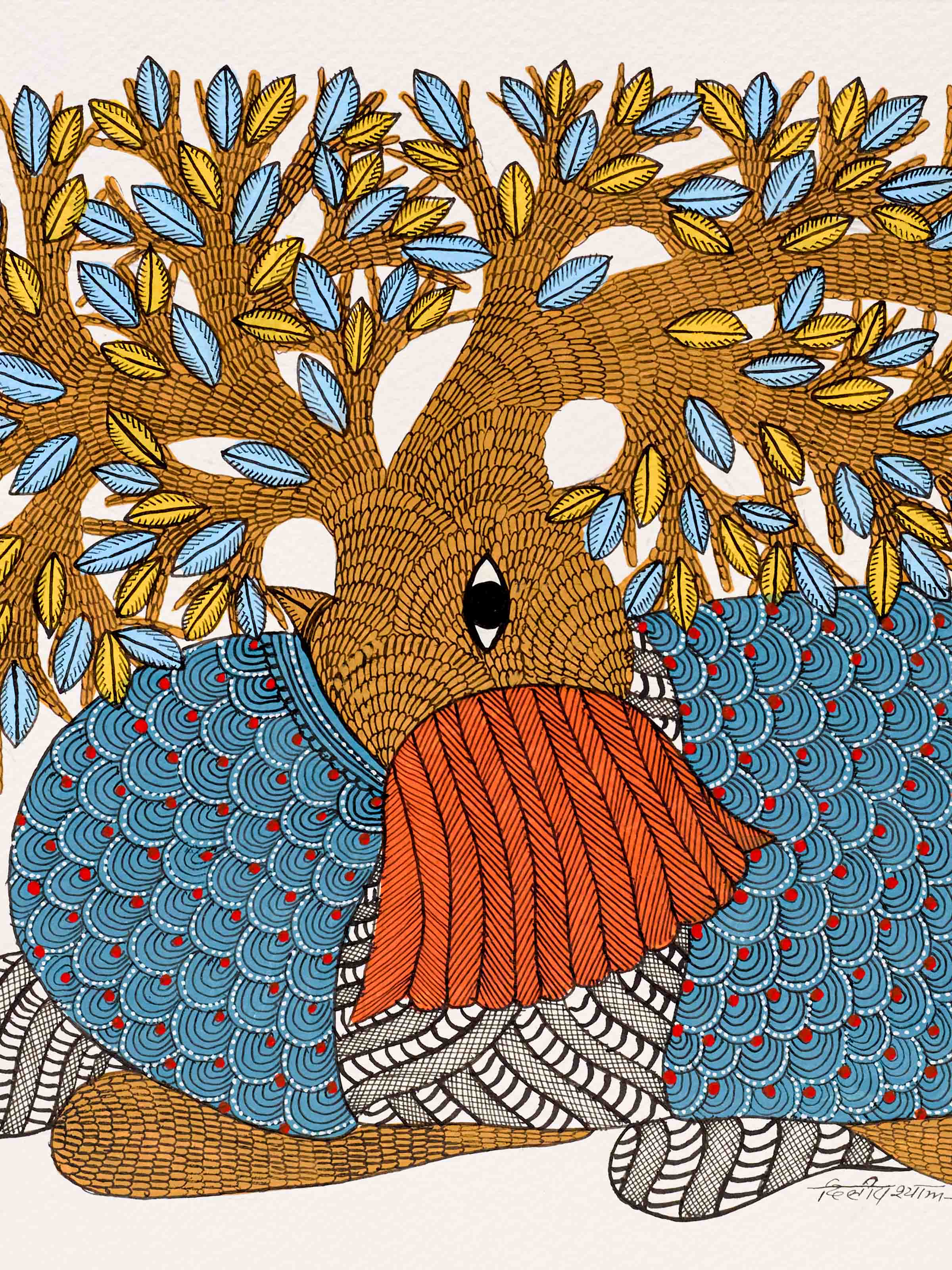 Elephant Canopy Gond Art