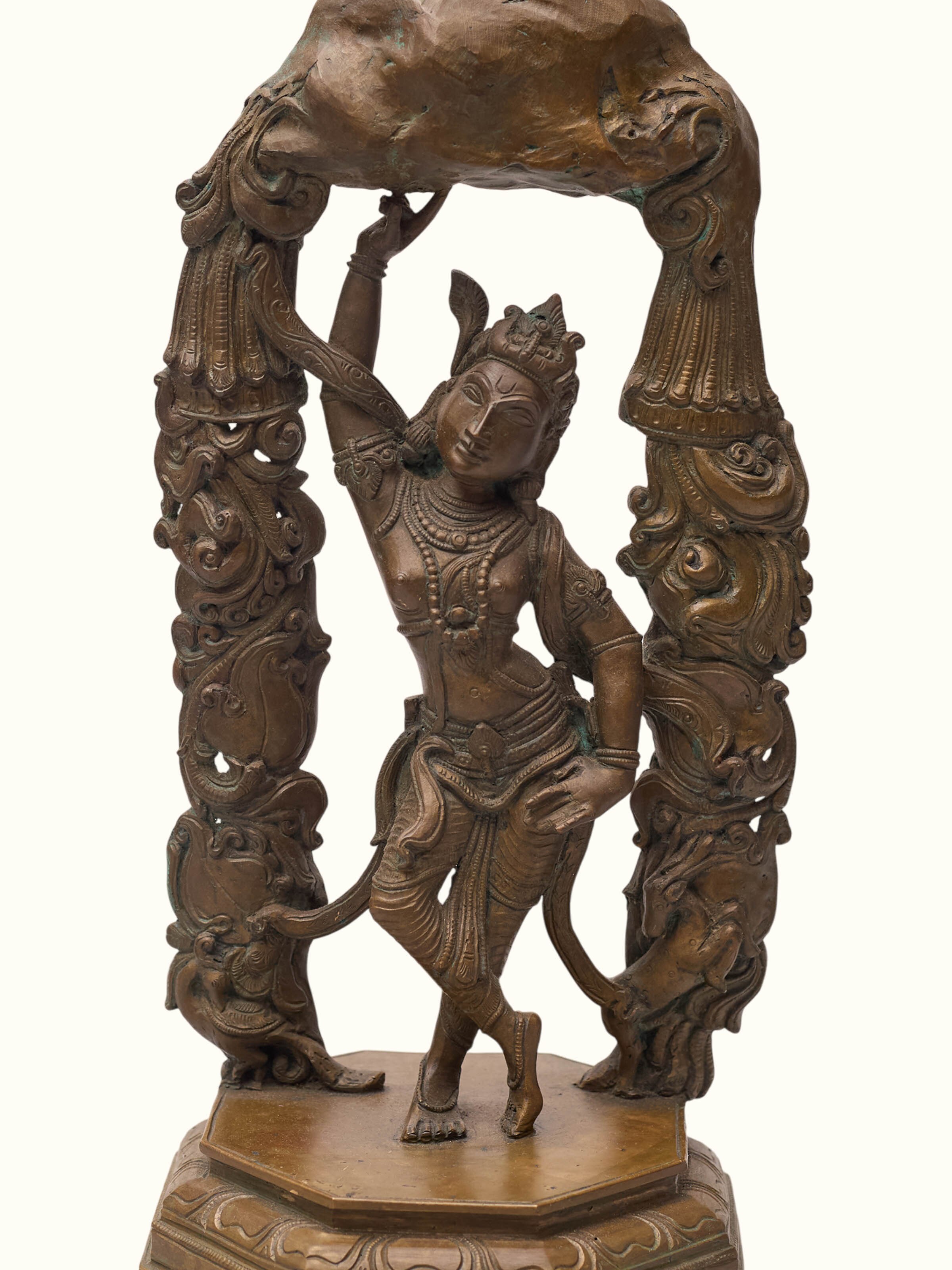 Bronze Cast Govardhana Krishna Idol