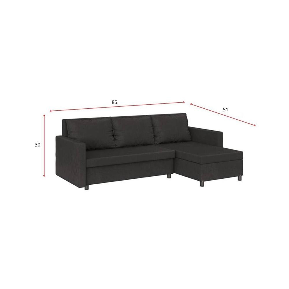 Wego 3 LHS Sofa cum Bed with Storage in Dark Brown Colour