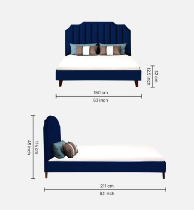 Eliana Engineered Wood Queen Size Non Storage Bed In Honey Oak Finish
