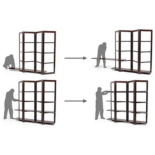 Andreas Solid Wood Bookshelf in Dark Walnut Finish