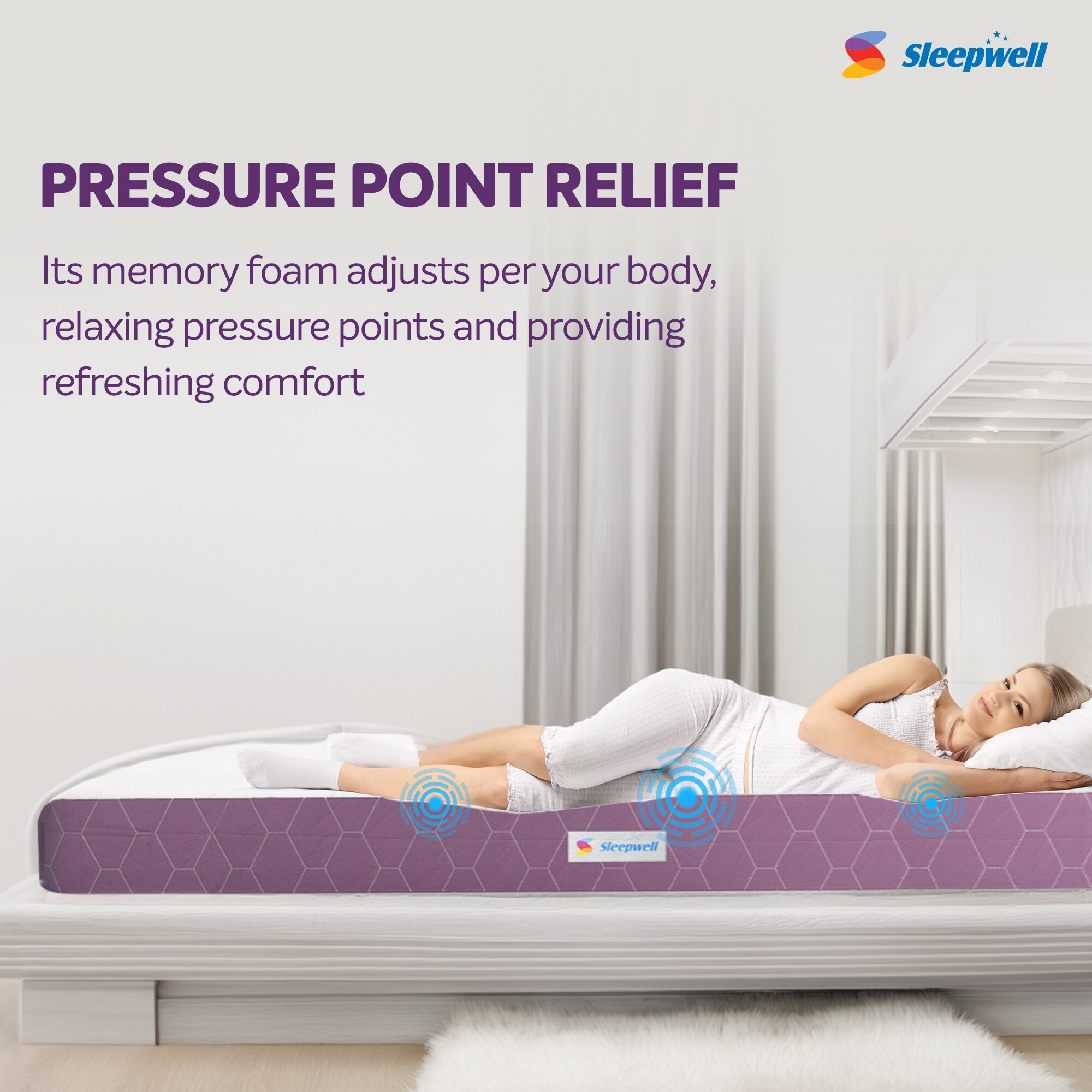 Sleepwell Orthopedic, Anti Microbial, Medium Firm Support 5 inch Single Memory Foam Mattress (L x W: 84 inch x 42 inch)