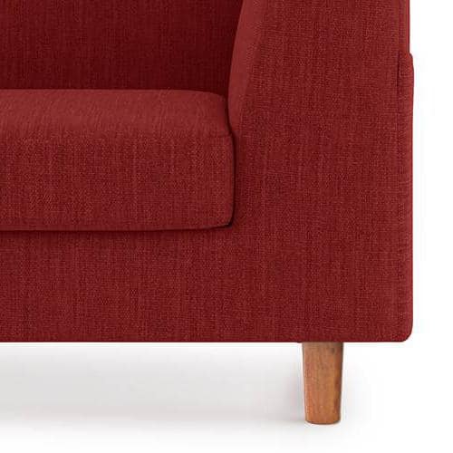 Rubik Premium 3 Seater Fabric Sofa in Salsa Red Colour
