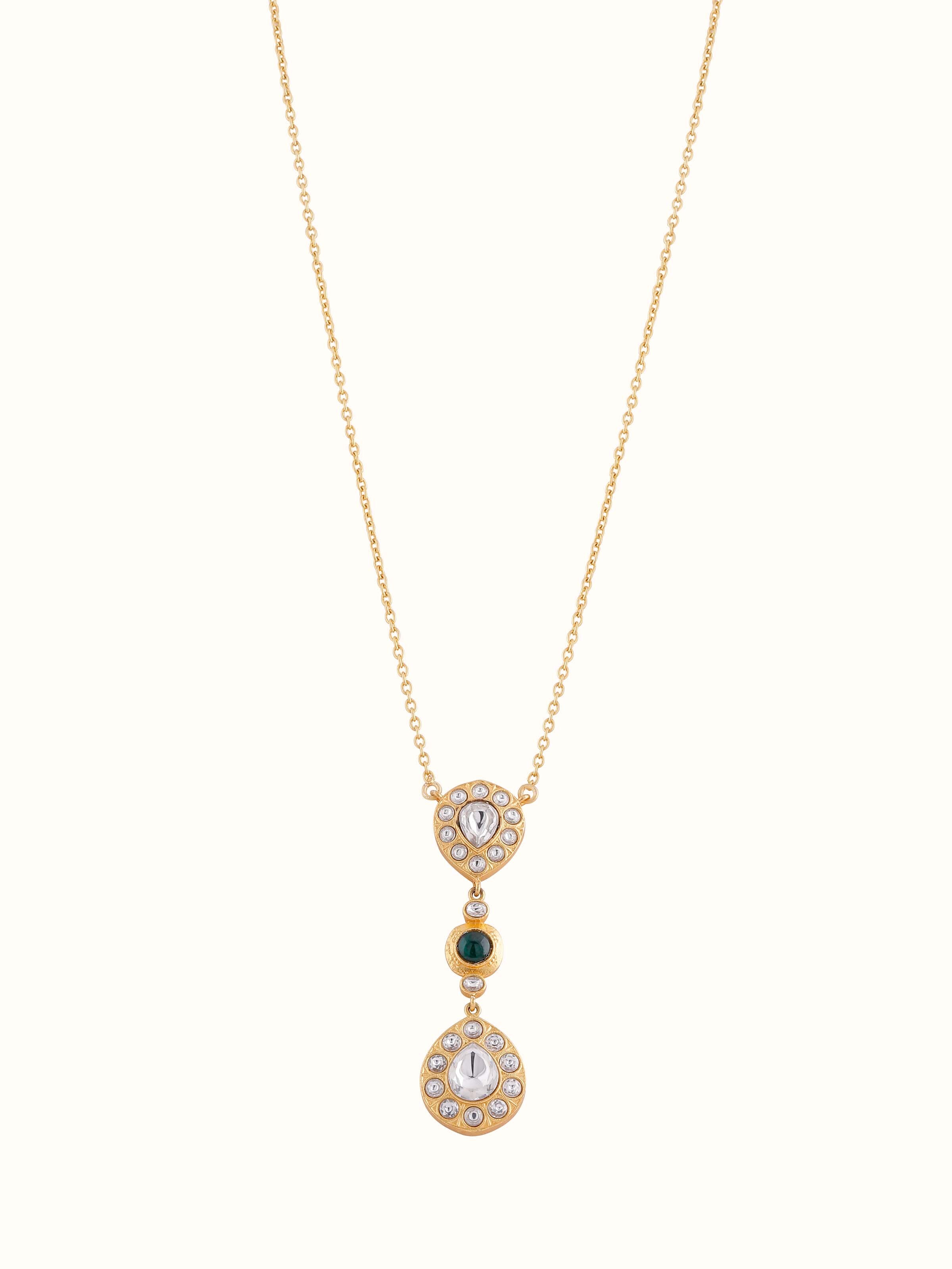 Front view of the Silver Smithing Pendant & Chain displaying its elegant design