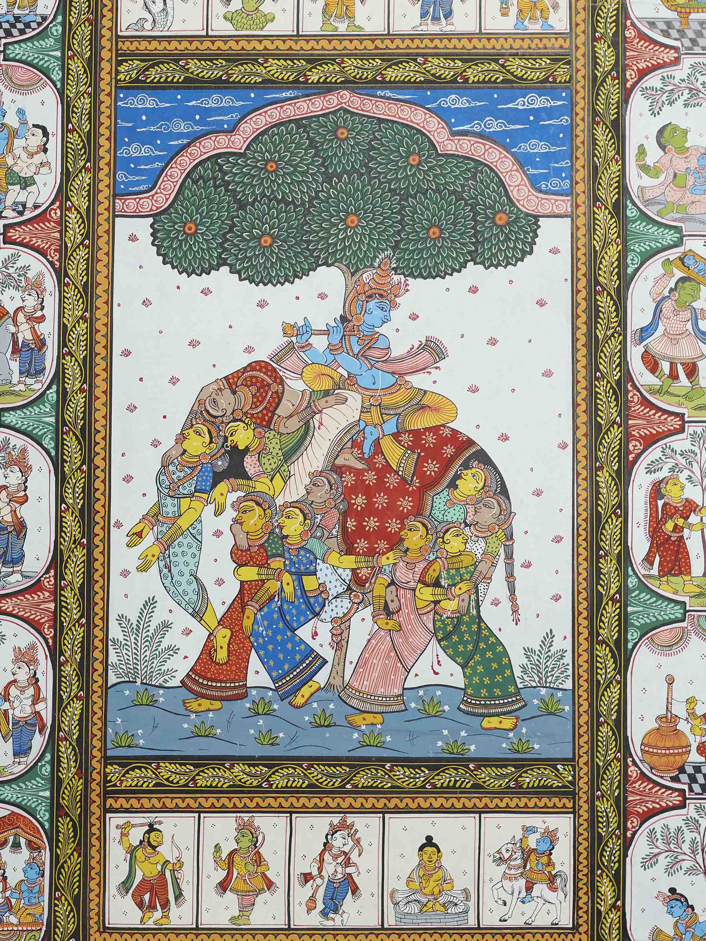 Krishna Leela Patachitra Painting