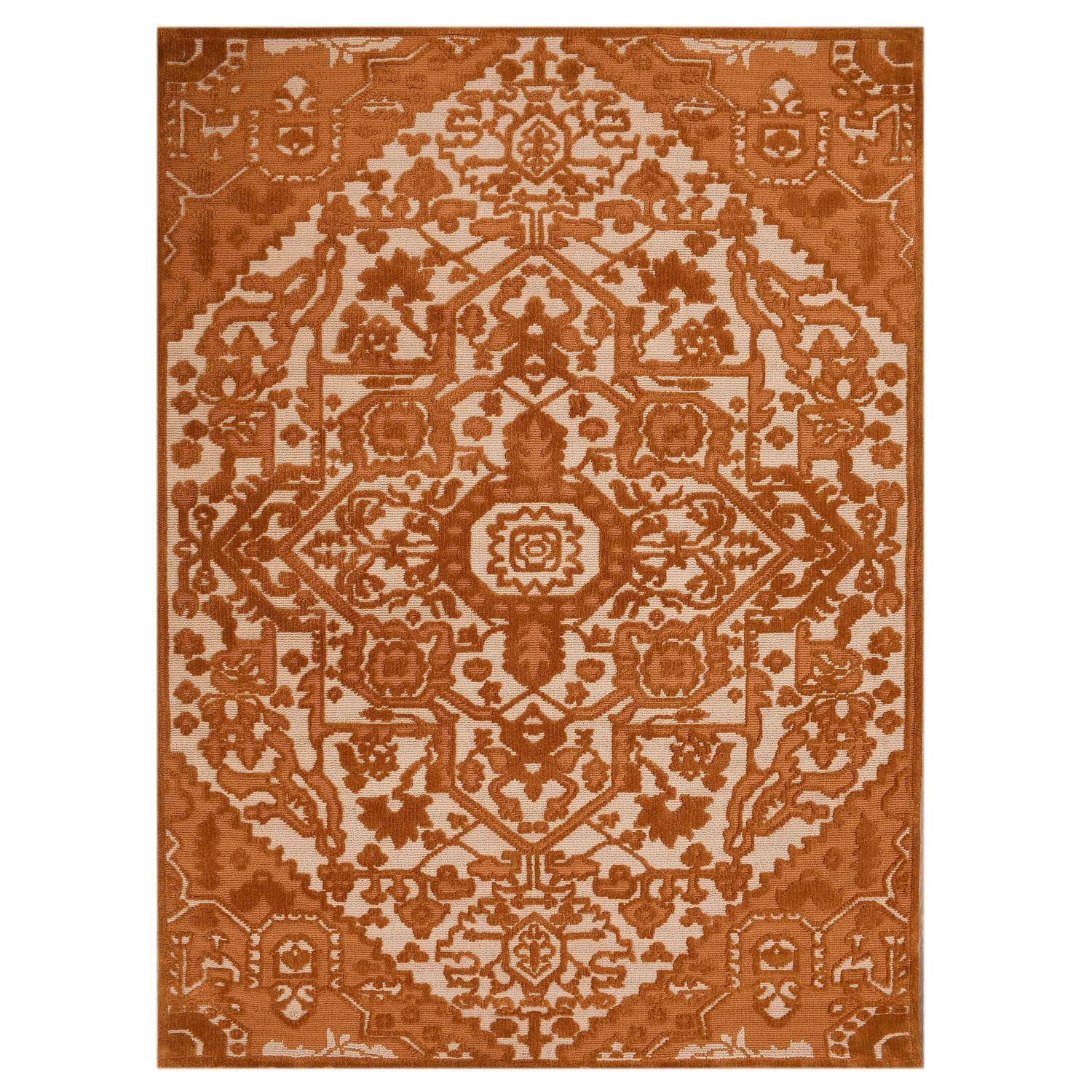 Multicolor Traditional Machine Made Polyester 3 X 5 Feet Carpet