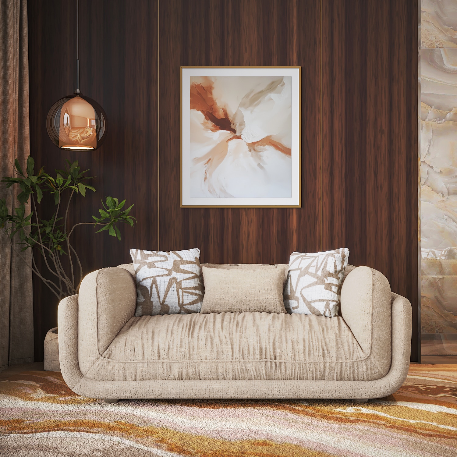 Ezra 2 seater sofa in Desert sand fabric-image-24