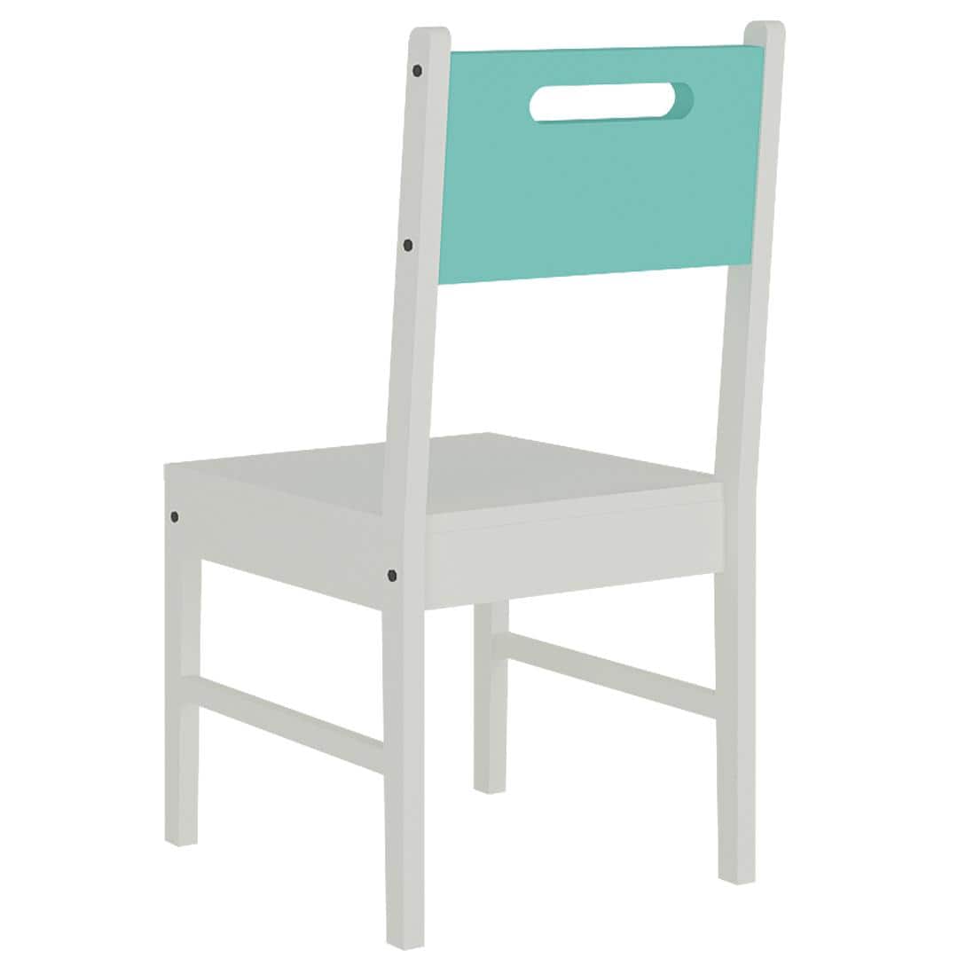 Royale Kids Study Set with Folding Desk cum Bookshelf and Wooden Chair in Misty Turquoise Colour