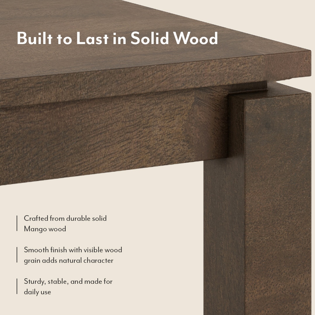 Atlas Solid Wood 6 Seater Dining Table In Danish Walnut Finish