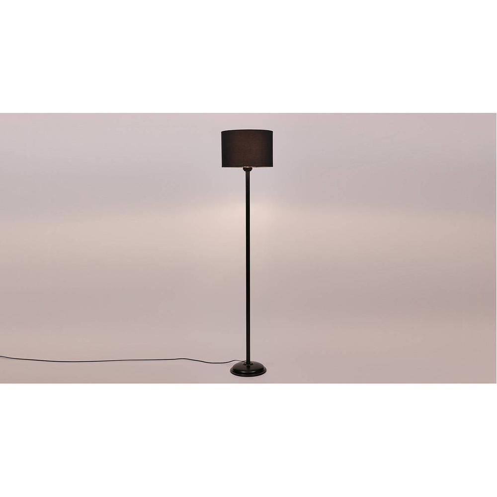 Fox Black Cotton Shade Floor Lamp