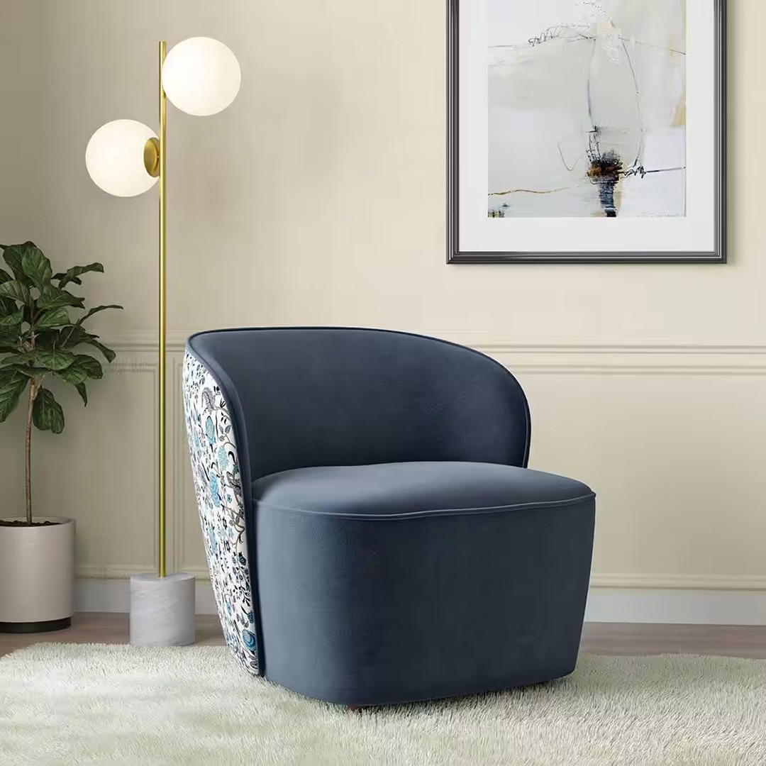 Portia Fabric Accent Chair in Calico Peony White Colour