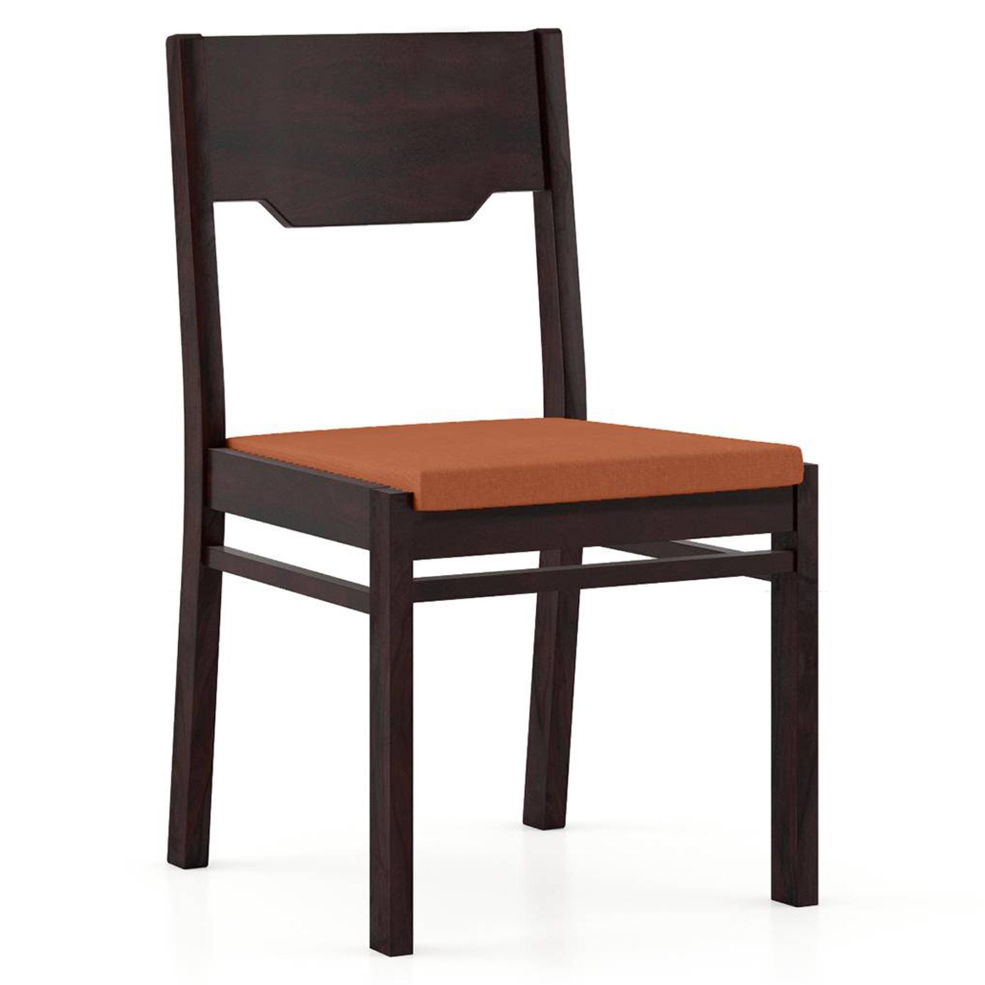 Kerry Dining Chairs Set Of 2 In Mahogany Finish With Burnt Orange Fabric Colour