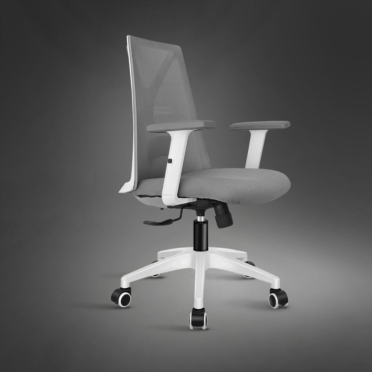 Kepler Brooks Crest MB Office Desk Chair in White Grey Colour - Kepler Brooks