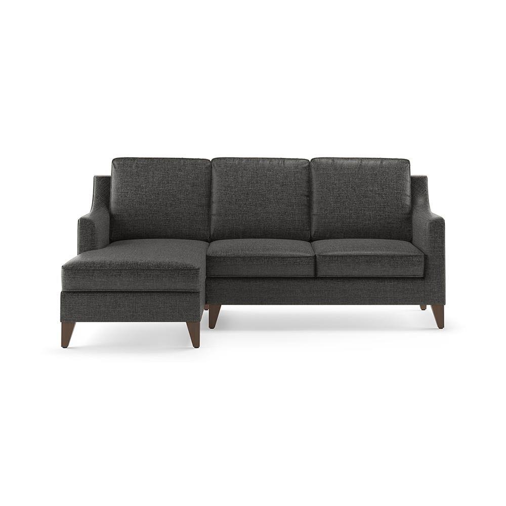 Abbey Sectional Sofa (Colour : Steel, Cushion : Hard, Seater : Left Aligned 2 Seater + Left Aligned Chaise)