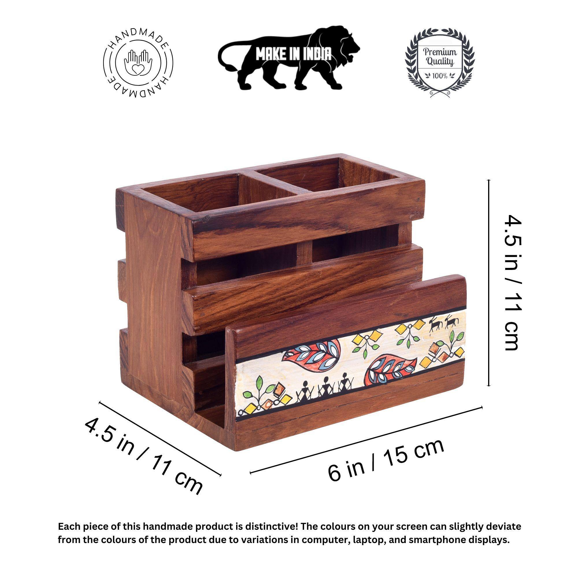 Warli Life Cutlery Holder Stand (6x4.5x4.5)