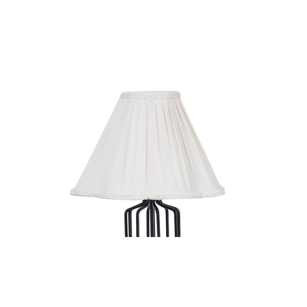 Wren Off White Fabric Floor Lamp with Black Iron Base