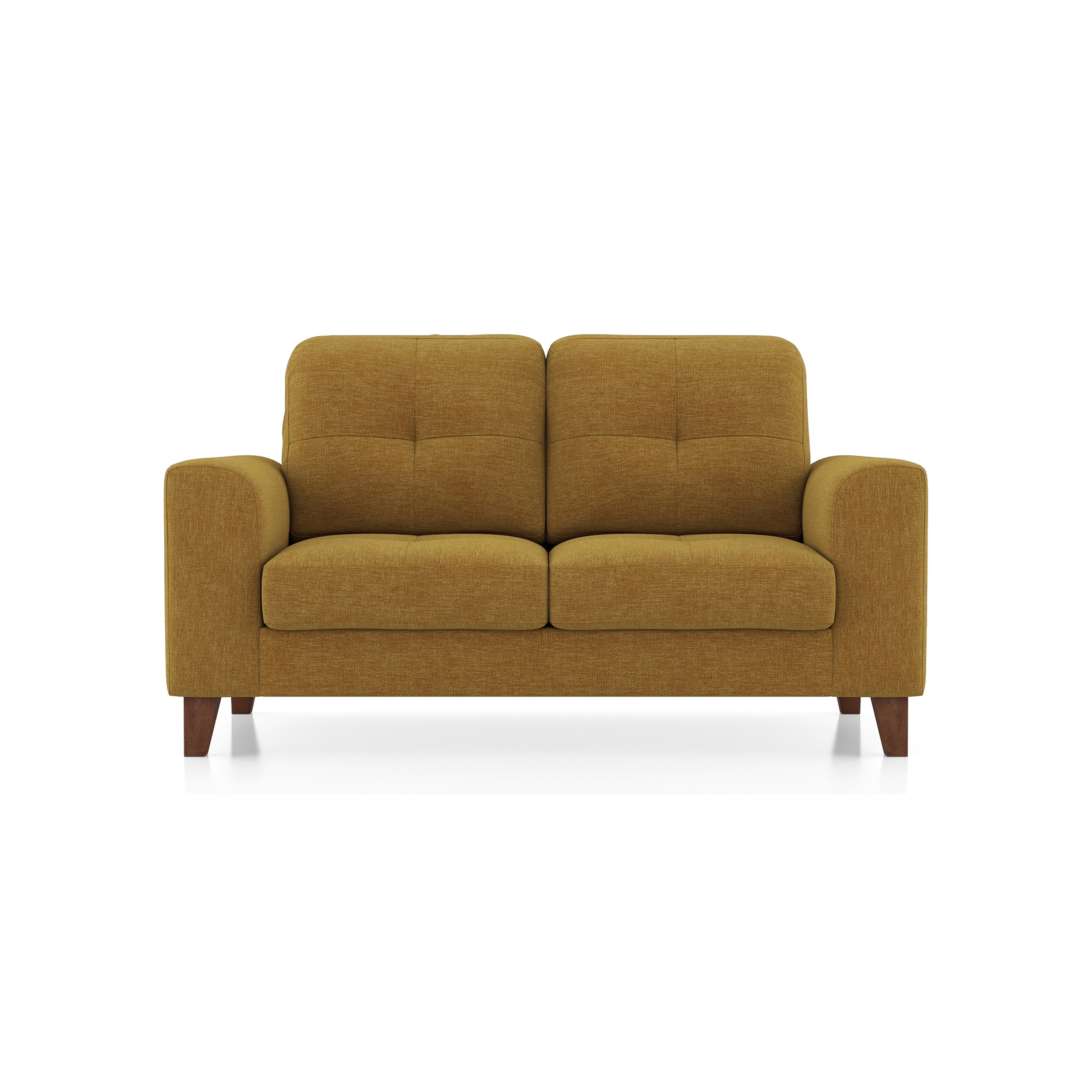 Verona Essential 2 Seater Fabric Sofa In Ochre Colour - Urban Ladder