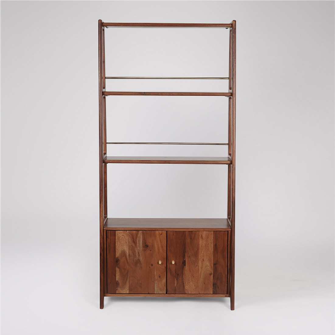 Noah Solid Wood Bookshelf with Storage Unit in Brown Colour - Orange Tree