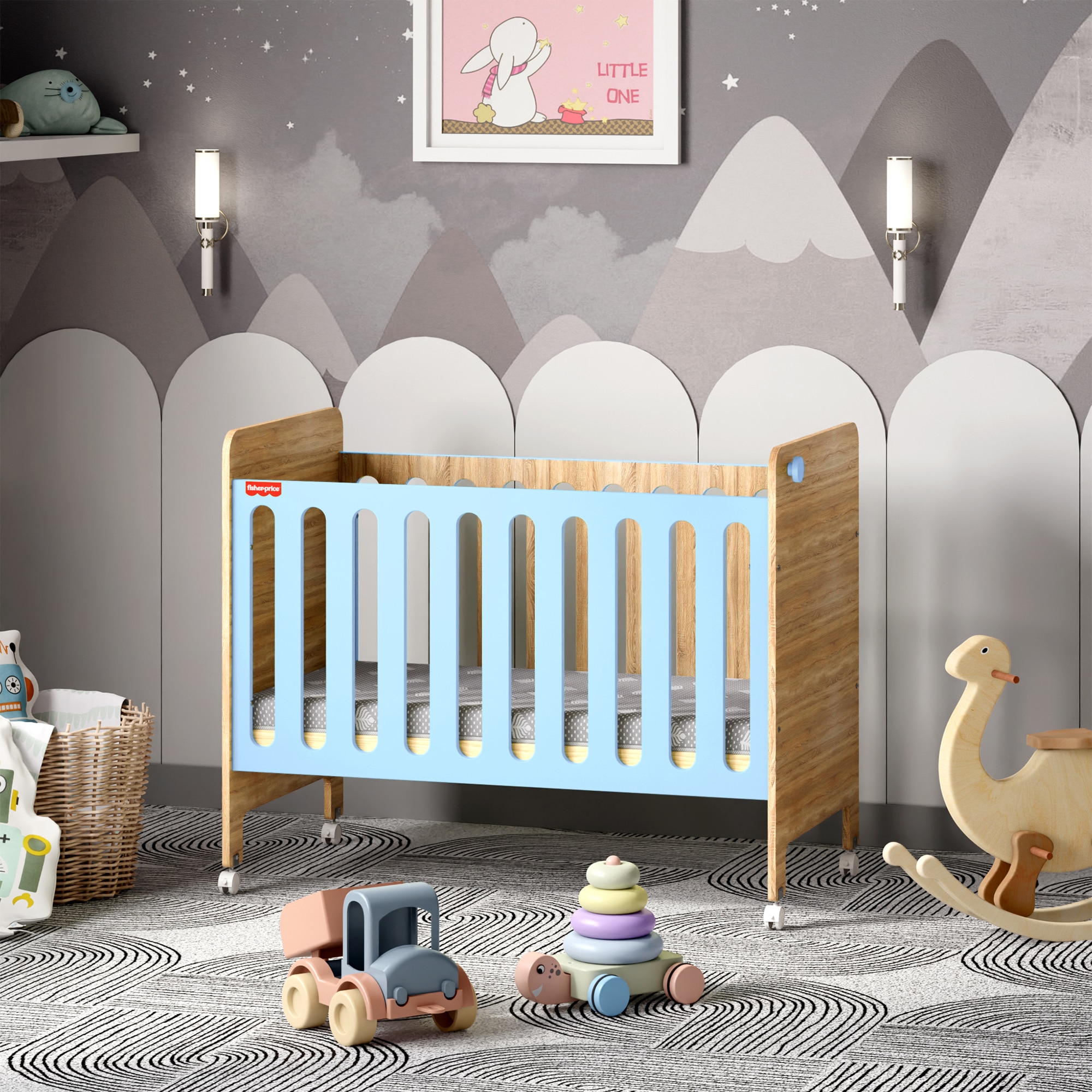 Romania Baby Crib with Mattress - Alex Daisy