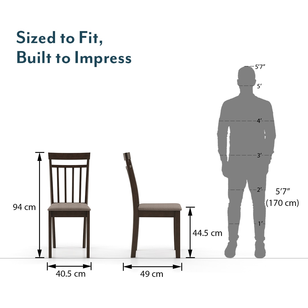 Ava Solid Wood Dining Chair Set Of 2 In Umber Walnut Finish
