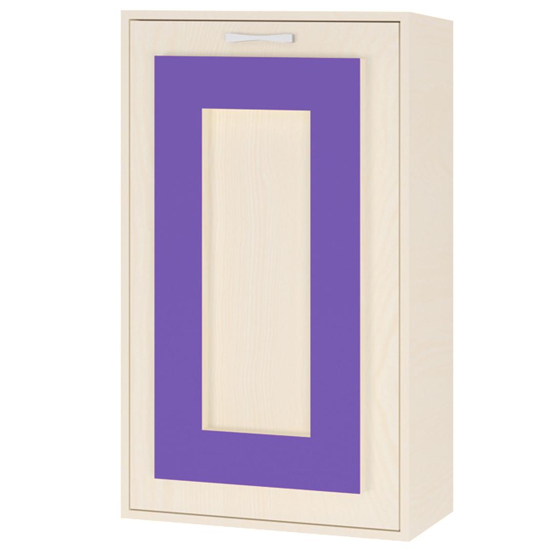 Calypso Kids Wall Mounted Folding Study Desk and Built In Bookshelf in Light Wood Lavender Purple Colour