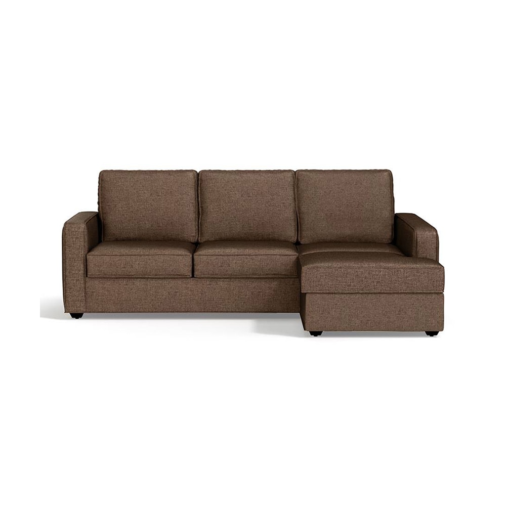 Apollo Sofa (Colour : Mocha, Cushion : Hard, Back Type : Regular, Seating Capacity : Right Aligned 2 Seater + Right Aligned Chaise + Ottoman) - Urban Ladder