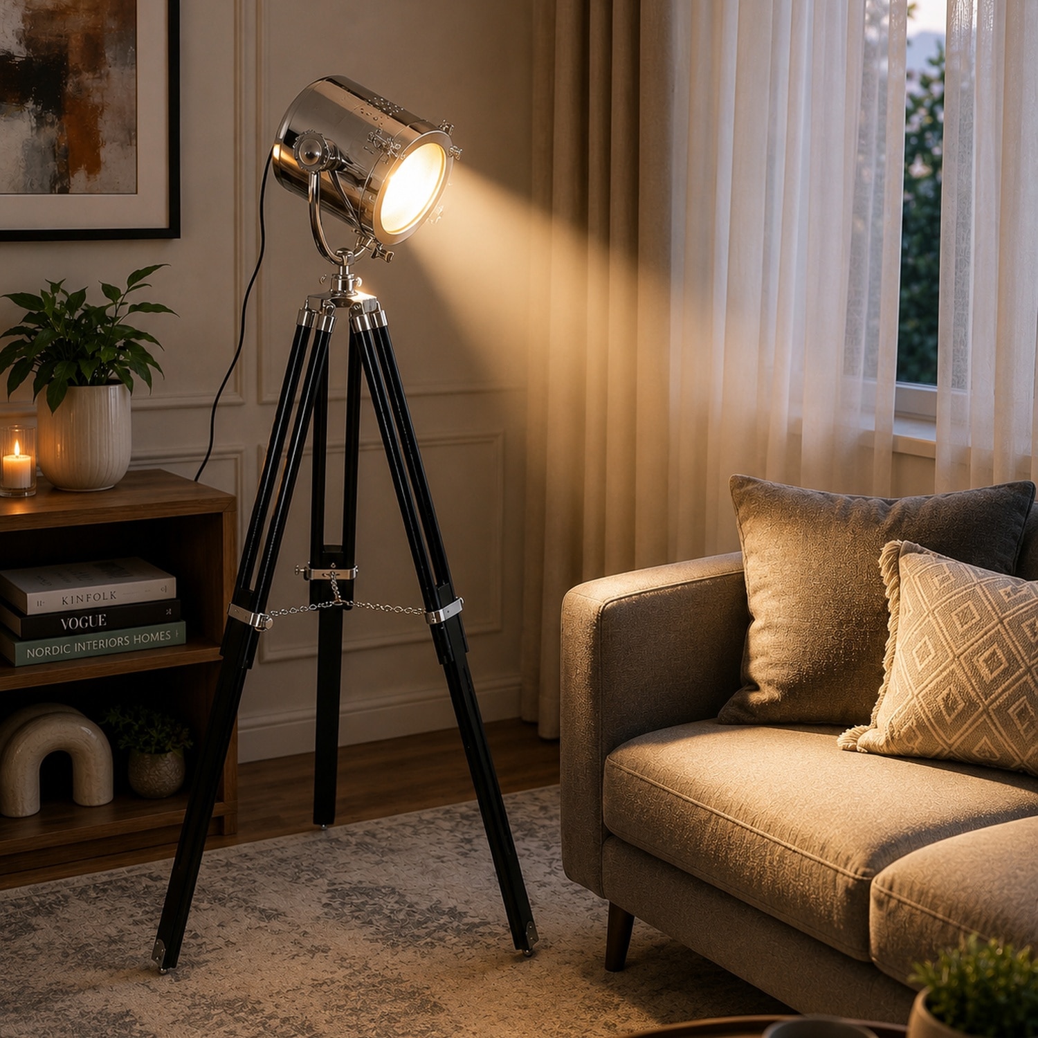 Magnus Nickle Metal Shade Floor Lamp-image-30
