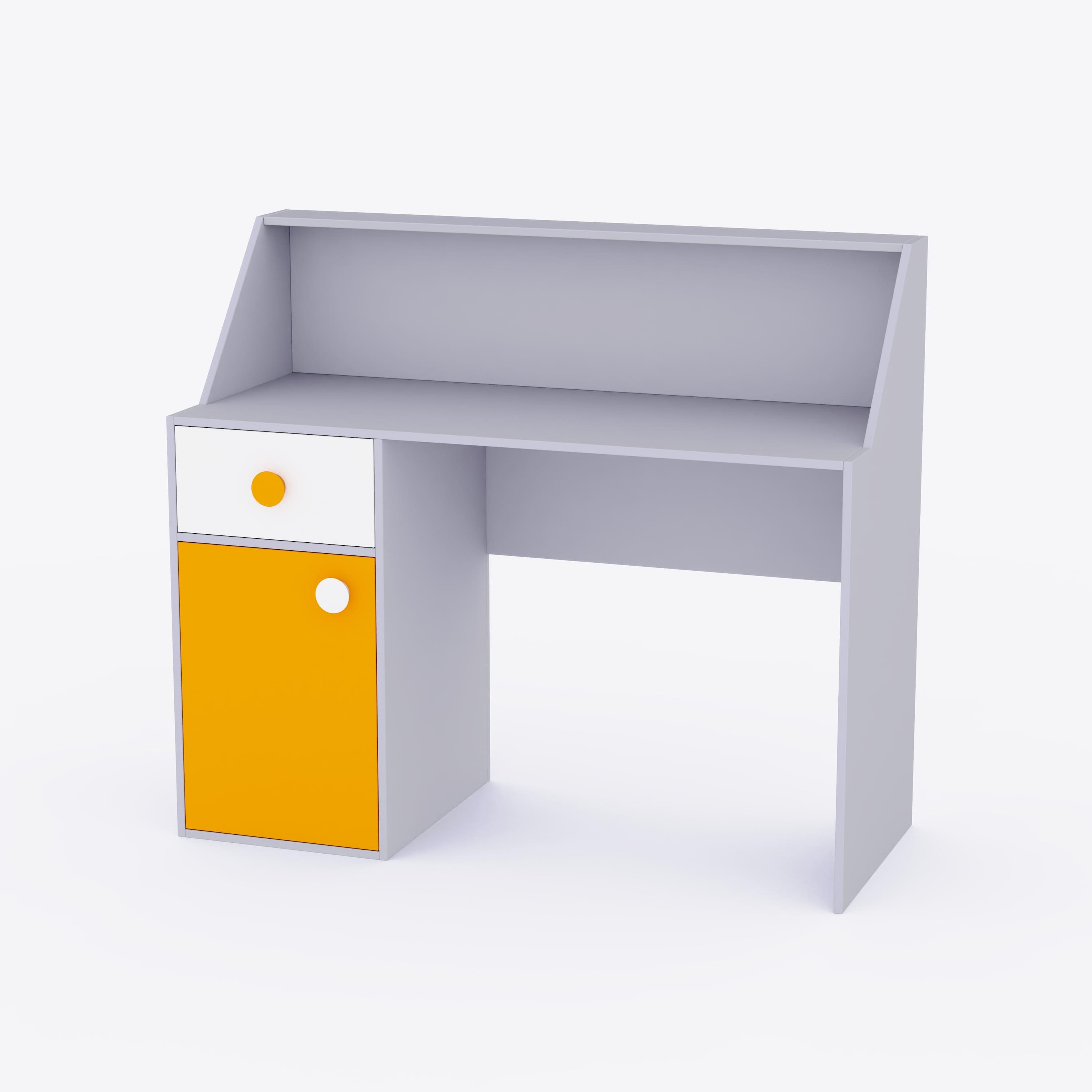 Elementary Study Table In Silver Grey Colour