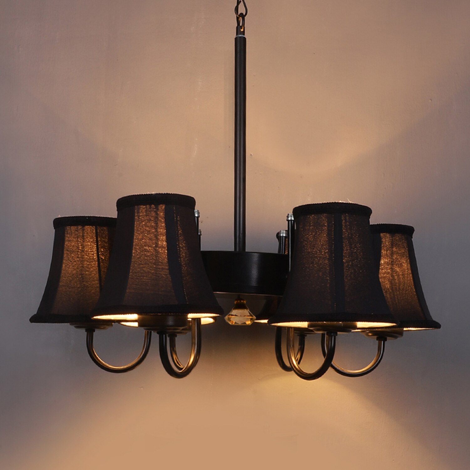 Devansh Dual Black Wallmounted Lamp With Cotton Off-White Shade