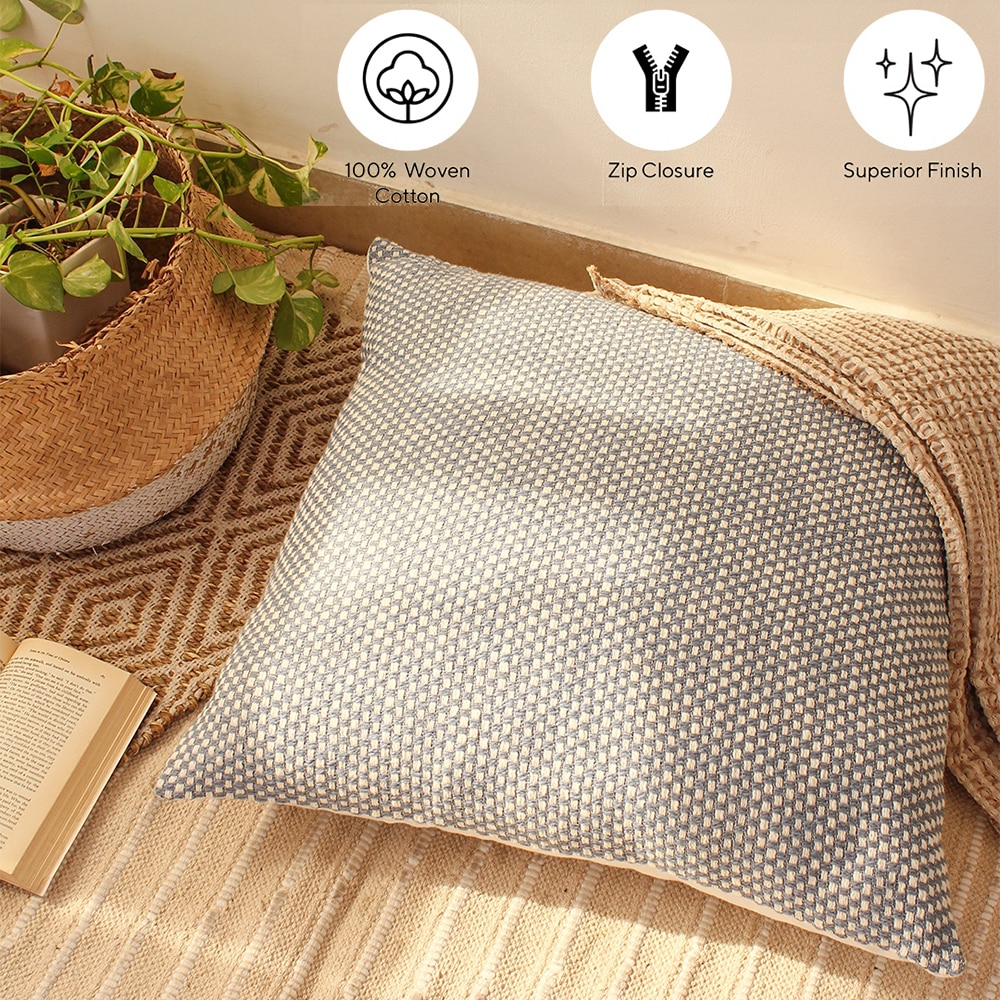 Vindhya Set Of 2 Cushion Covers With Dark Blue Colour