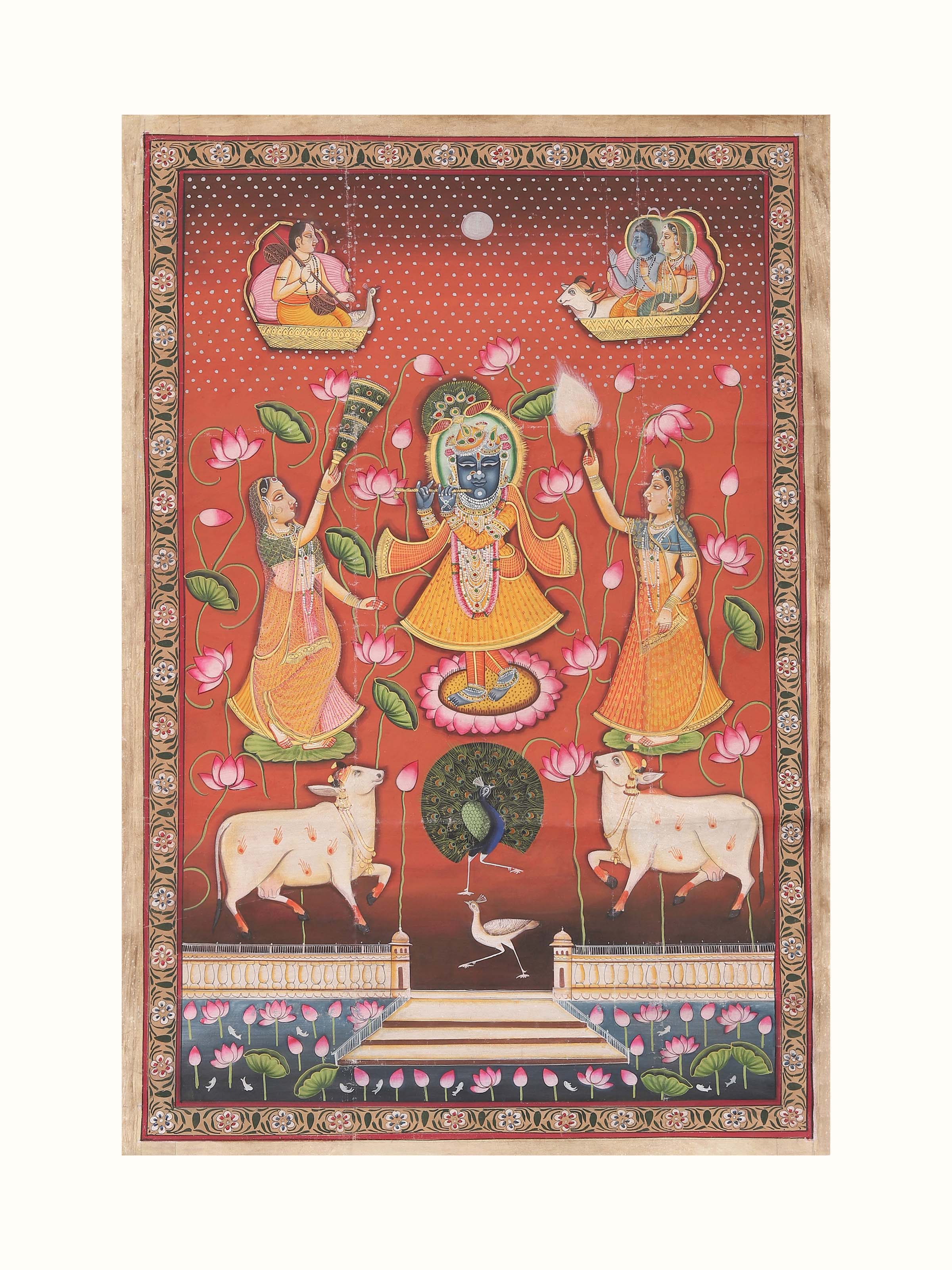 Sharad Purnima Kamal Pichwai Painting