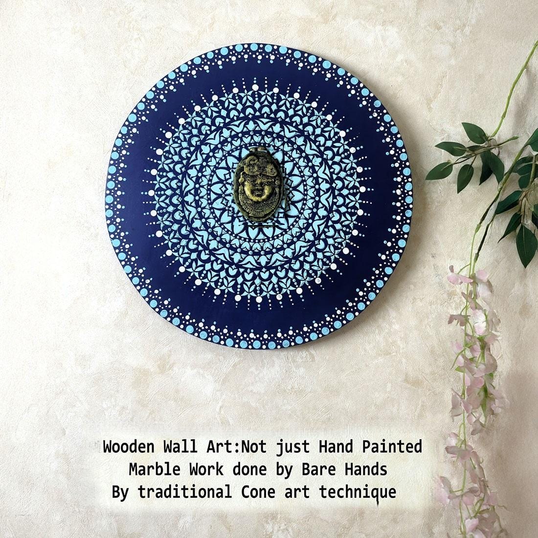 Multi Color Wooden Wall Art Panel made with hand made Cone Art Work of Marble Dust and Clay