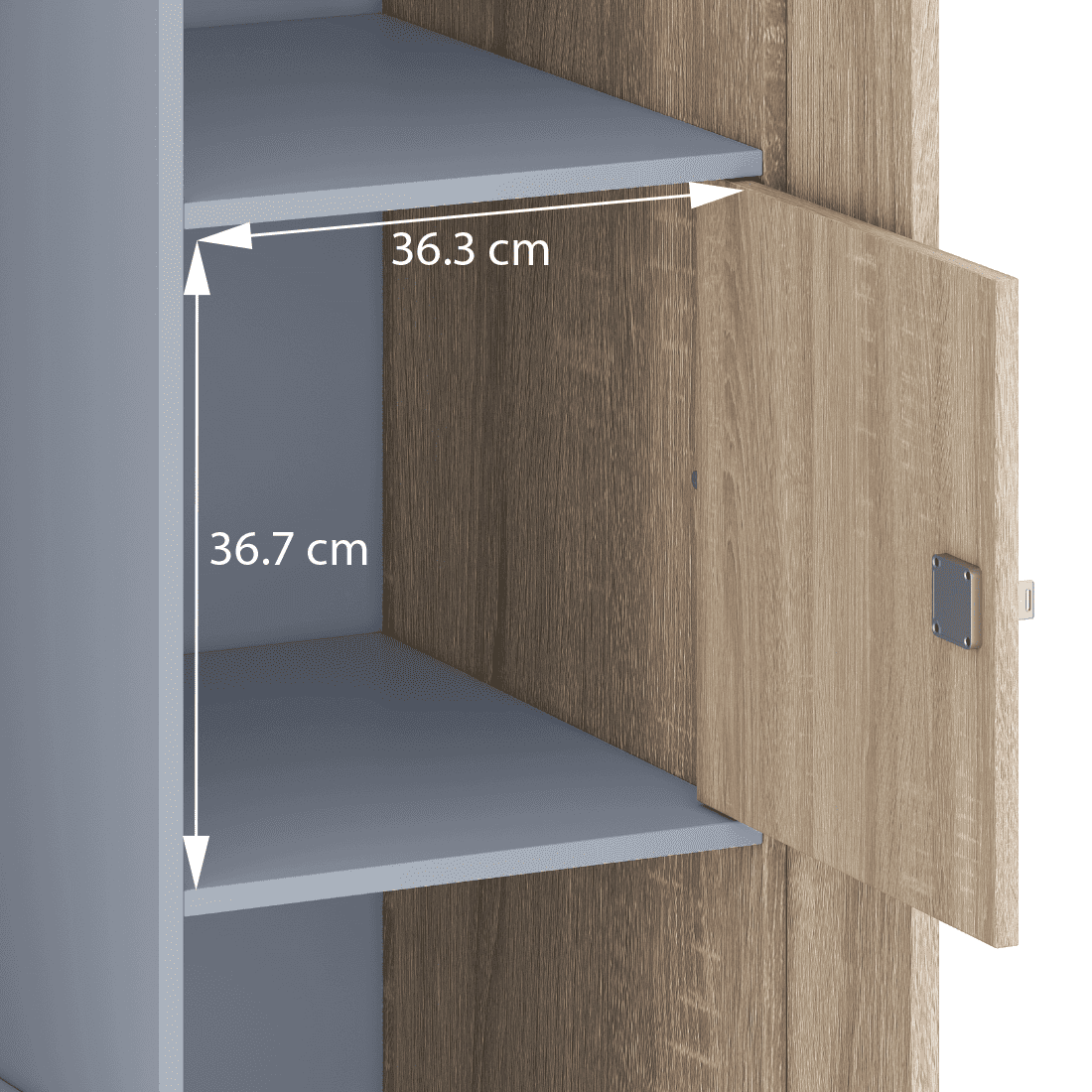 Loretta Sliding Door Wardrobe With Mirror in Sonoma Oak Finish
