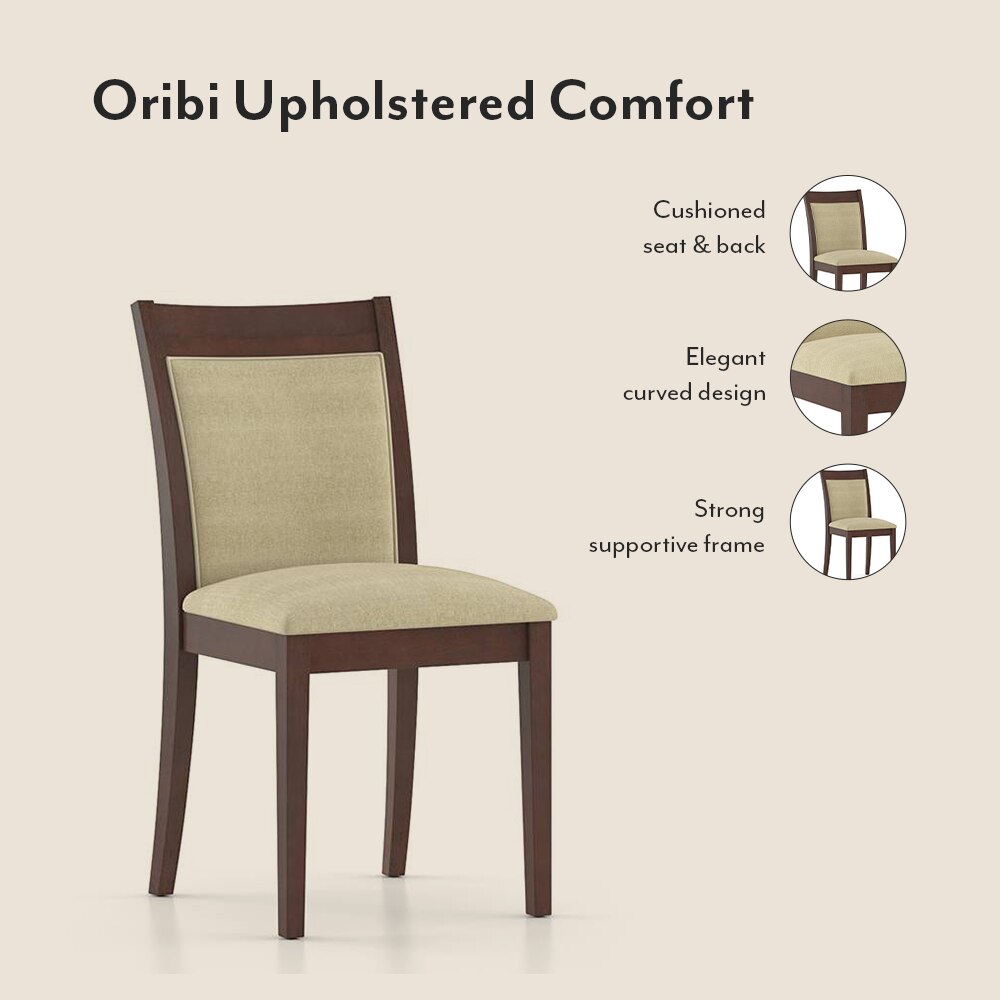 Vanalen 6-To-8 Extendable - Dalla 8 Seater Glass Top Dining Table Set (Colour- Beige, Finish- Dark Walnut)