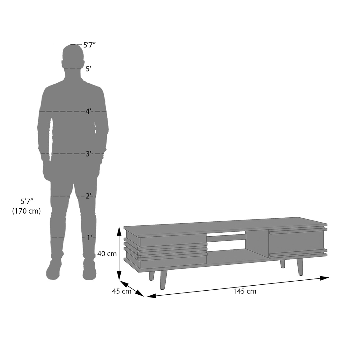 Parker TV Unit in Danish Walnut Finish