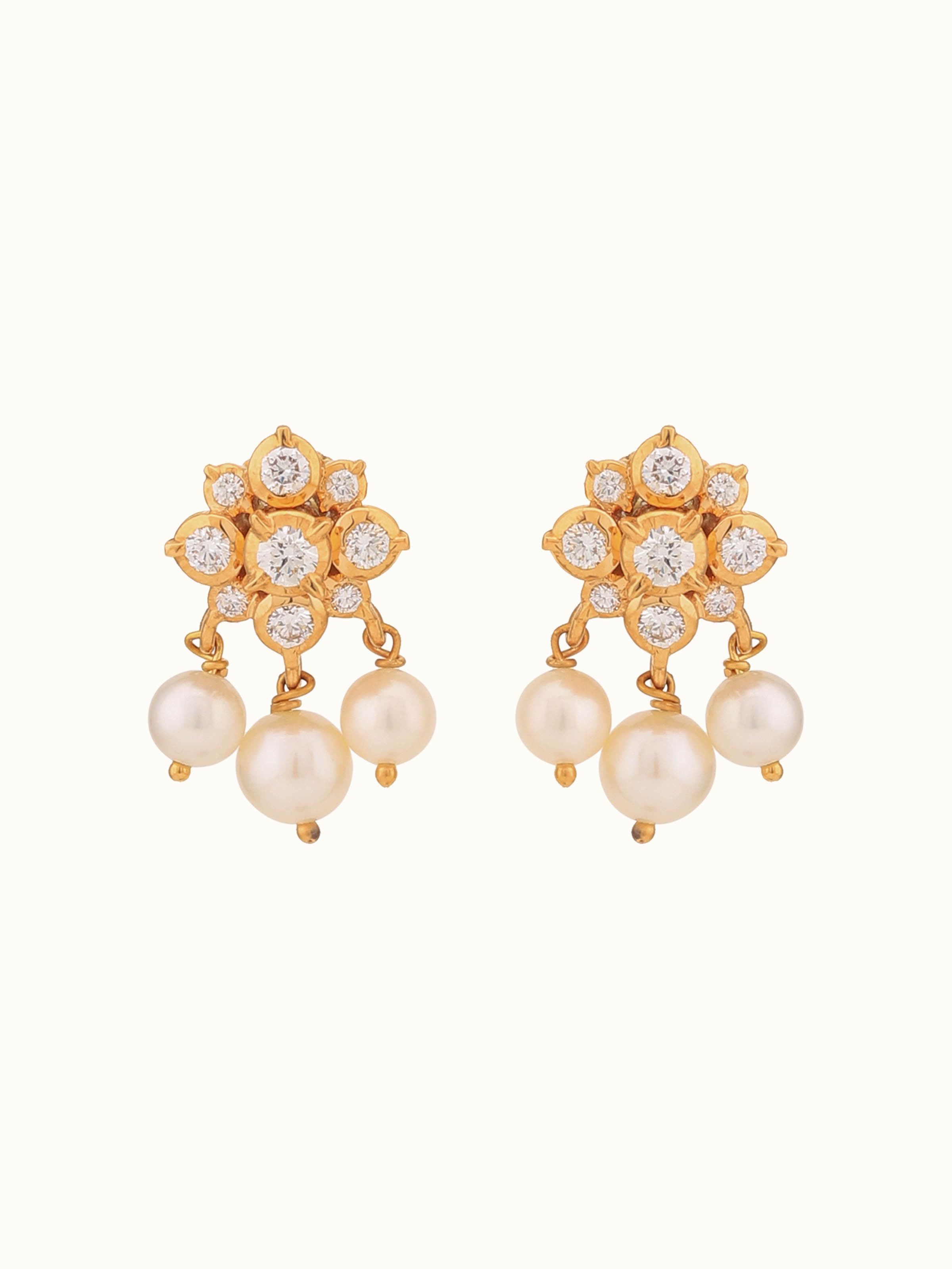 Close-setting 22 Karat Gold Drop Earrings