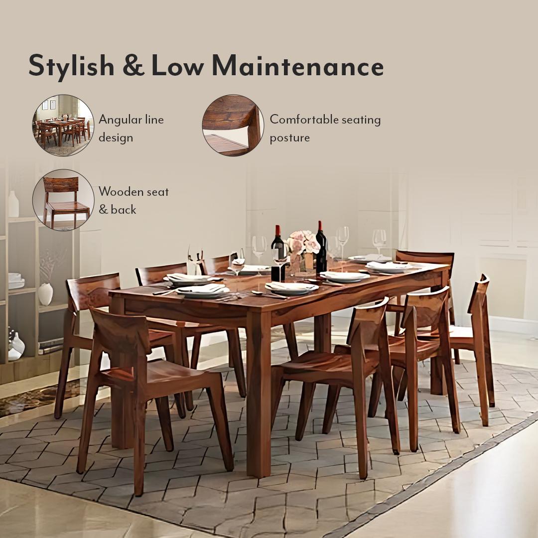 Gordon Solid Wood Dining Chair in Teak Finish