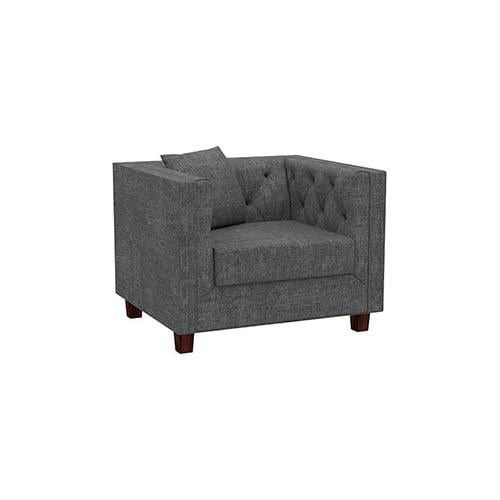 Windsor Premium 1 Seater Fabric Sofa in Smoke Grey Colour