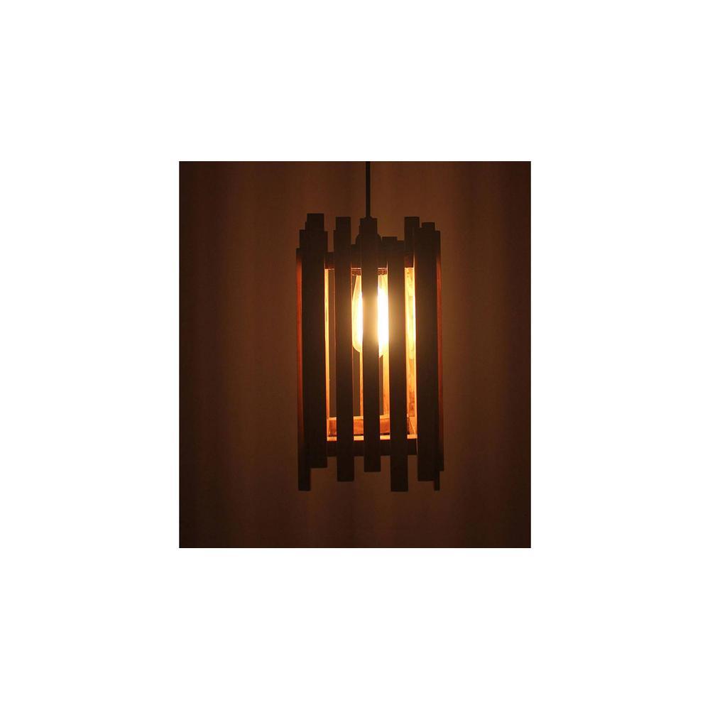 Palisade Brown Solid Wood Single Hanging Light