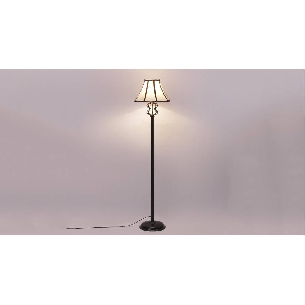 Azalea Multicolour Fabric Floor Lamp with Black Iron Base