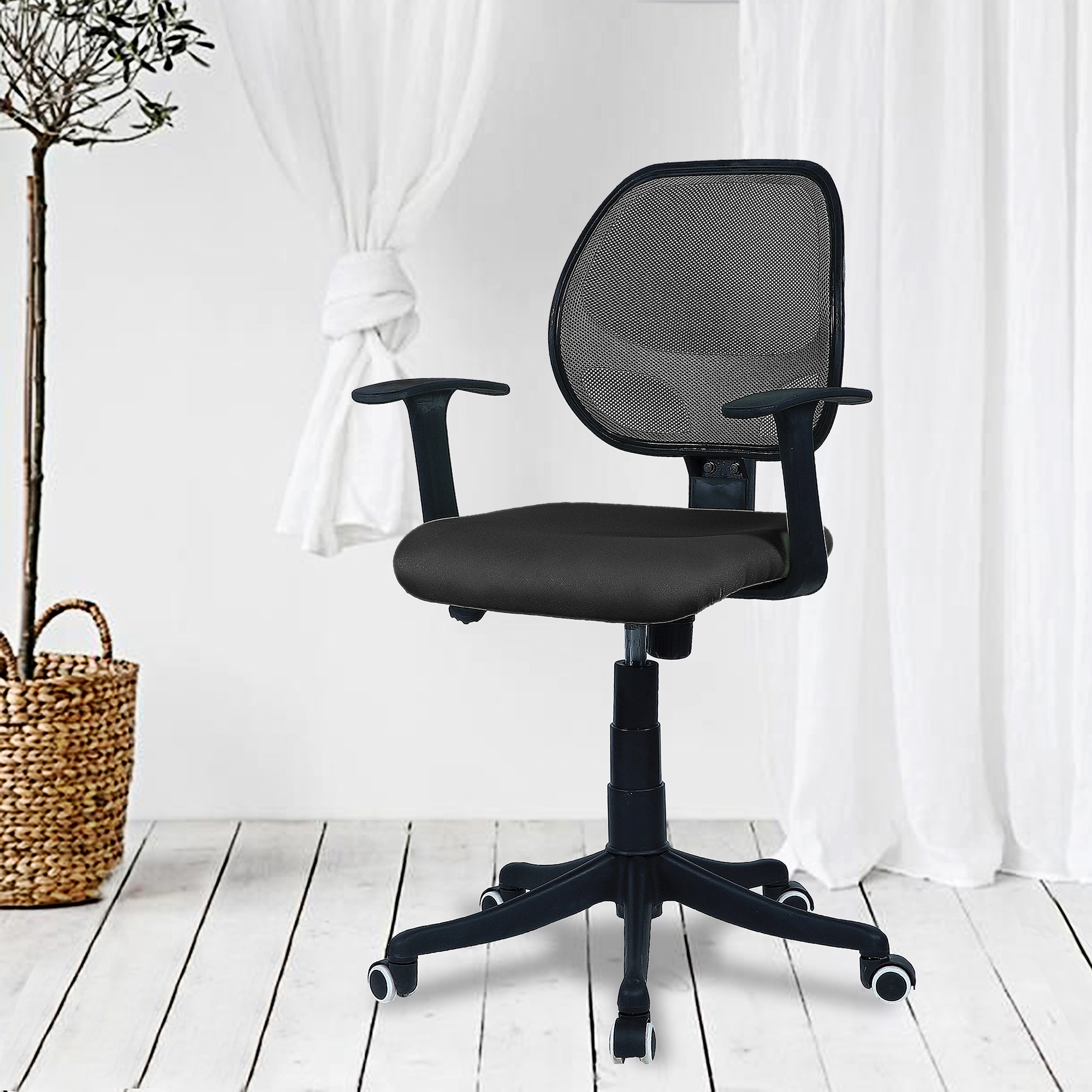 Jaazza Low Back Ergonomic Chair in Black Colour
