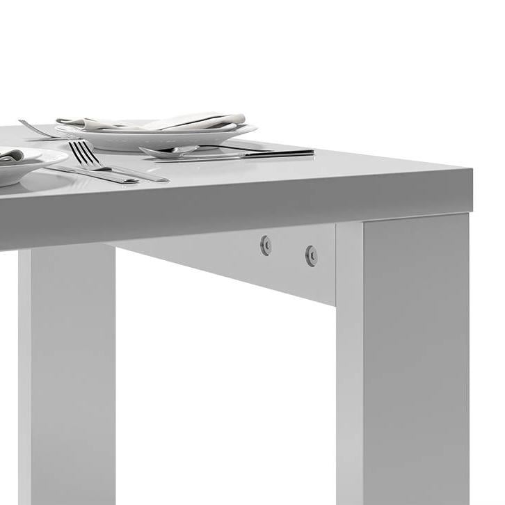 Kariba Engineered Wood Seater Dining Table In White High Gloss Finish