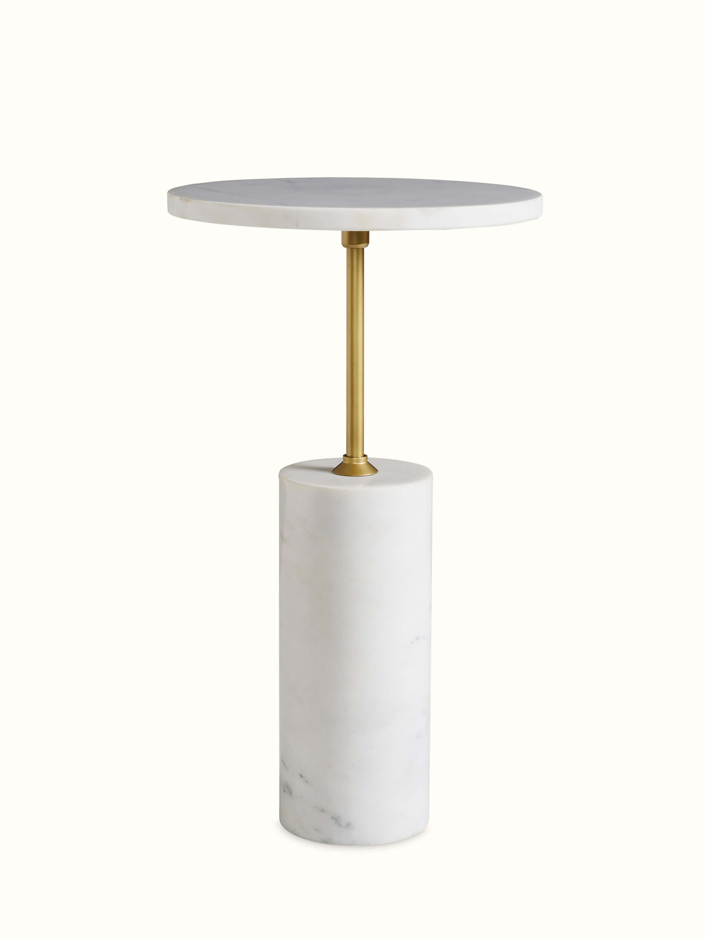 Angled view of Marble Stone Carving Brass Finish End & Side Table