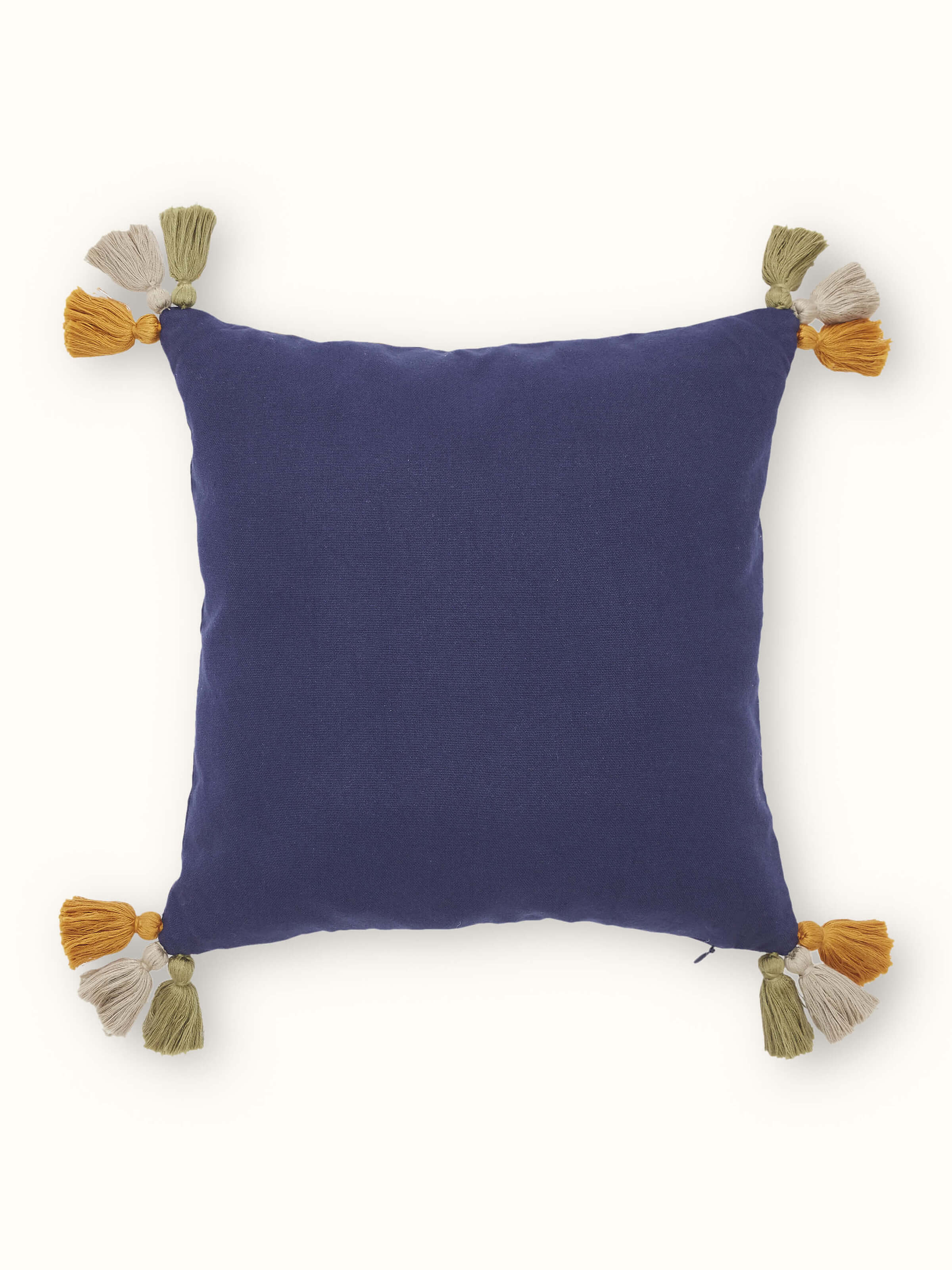 Neel Blue All-over Cotton Suf Hand Embroidered Cushion Cover