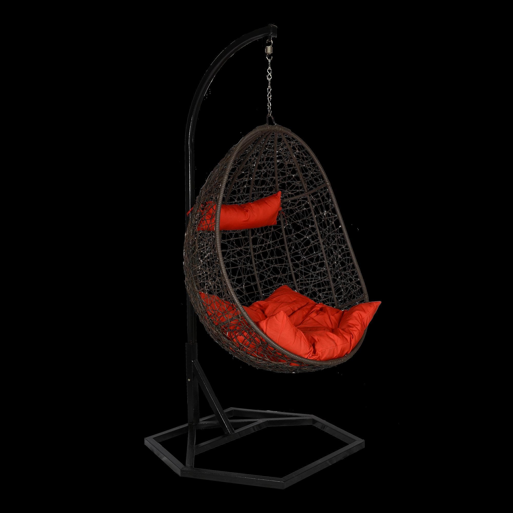 Bern Wicker Swing In Black And Brown Color